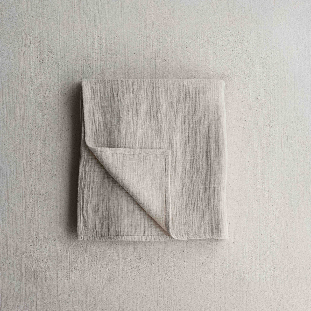Haze Beige Linen Throw Blanket