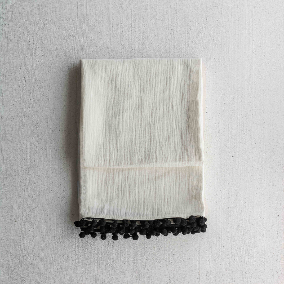 Blush Tassel Linen White Throw Blanket